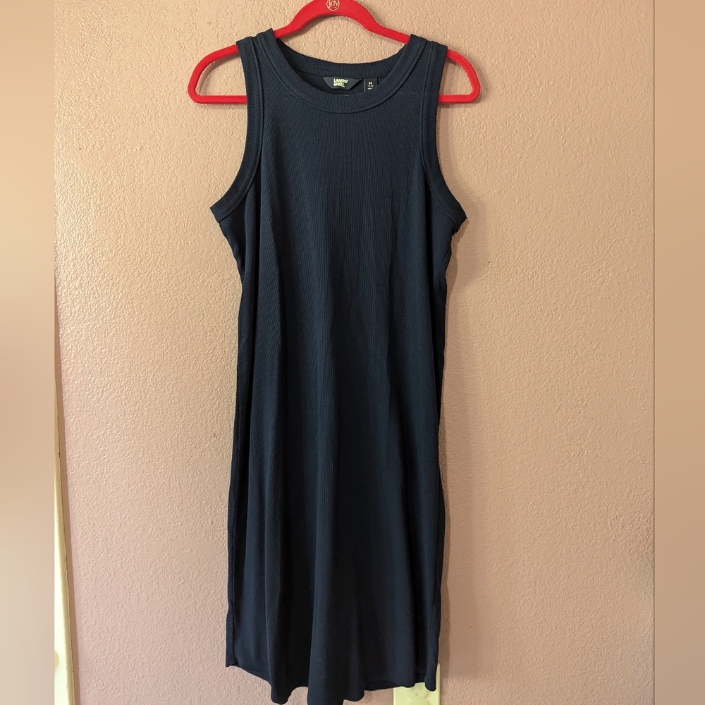 Lands End Rib Knit Midi Dress